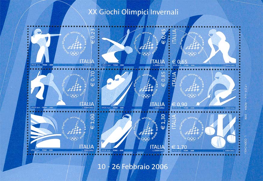 DITTICO Serie XX Olimpiadi Invernali di Torino 2006 5 euro Salto 10 euro Pattinaggio Velocità